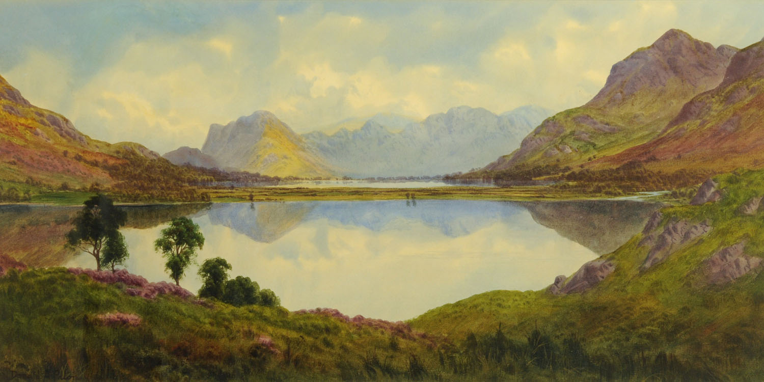 Donald A Paton (Edward Horace Thompson 1879-1949), watercolour, Buttermere and Crummock Water.