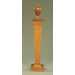 An Edwardian inlaid mahogany column, with urn top now with light fitting.