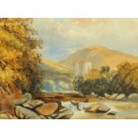 James Burrell Smith, watercolour, "Hermitage Castle, Liddesdale, Roxburgh". 23 cm x 31 cm.