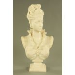 A "Paris Parian" resin bust of a lady, height 65 cm.