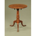An 18th century mahogany tripod table,