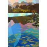 Patrick Cremer an acrylic, "Langdale and Lilies", 75 cm x 49 cm, framed,