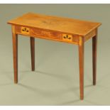 An inlaid mahogany rectangular side table.