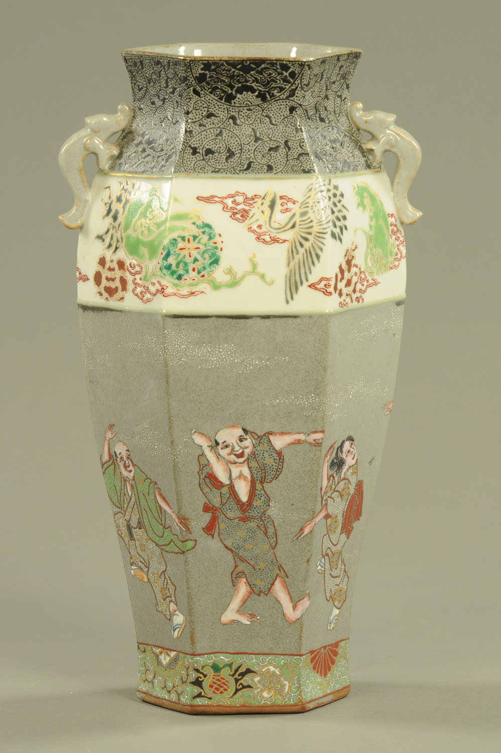 A Japanese earthenware vase, - Image 2 of 3