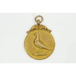 9 ct gold medallion fob, weight approx 9.