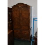 Queen Anne style walnut wardrobe