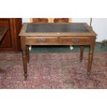 19th century leather topped desk with two drawers to front