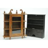 Dolls house dresser and wall hanging cabinet