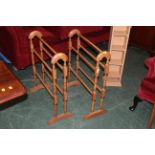 2 pine towel rails