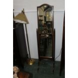 Mahogany cheval mirror