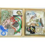 Costume jewellery, brooches, necklaces,