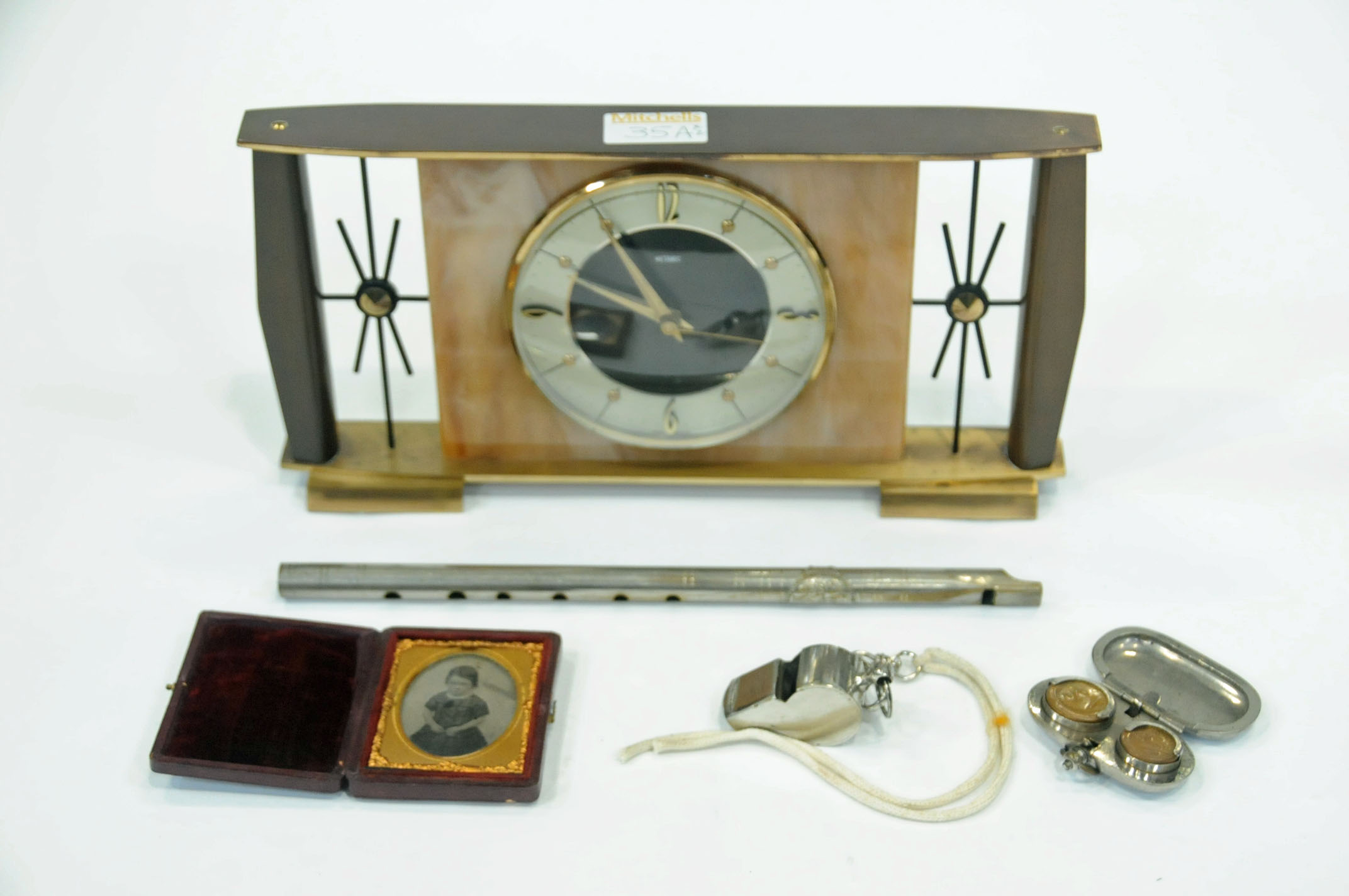 Vintage Metamac mantle clock, sovereign case,