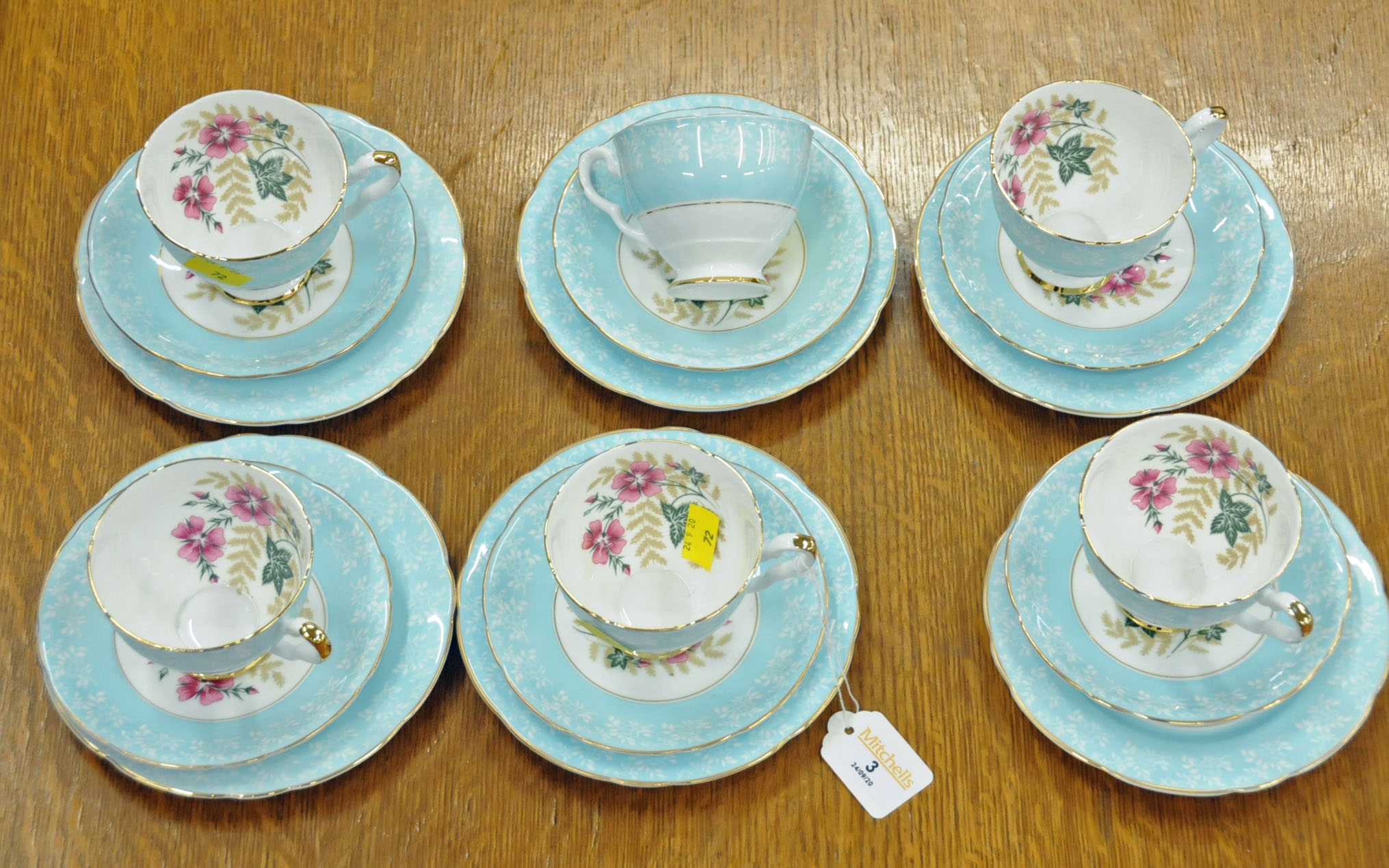 18 piece Imperial Fine Bone China floral tea set