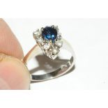 Sapphire and diamond ring, size K, weight 3.