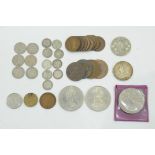 Bag of UK coins, crowns, half crowns,