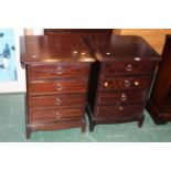 Pair of stag four drawer bedside chests
