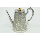 Victorian silver plated coffee pot