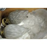 Box of 3 ceiling hanging light fittings