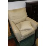 Duresta cream armchair on castors