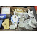 Box of Ringtons Centenary teapot, teacups and saucer, etc.