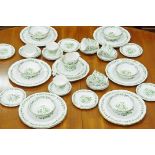 Colclough floral tea and dinner service 40+ pieces, dinner plates, bowls, cups & saucers,