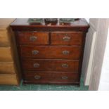 Early 20th century 2/3 chest of drawers with art Nouveau style escutcheons