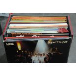 Box of records, to include Abba Super Trouper, Bucks Fizz, Tom Jones,