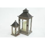 2 modern lanterns with electric candles