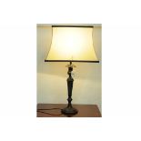 Table lamp and shade with cast column