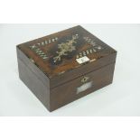 Mother of pearl inlaid jewellery box,