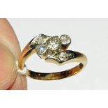 18 ct gold and diamond ring, size N, weight approx 4.