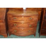 Georgian mahogany bowfronted 3 drawer chest of drawers