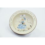 Dartmouth pottery bowl with the motto "Mary had a little lamb its fleece was white has snow",