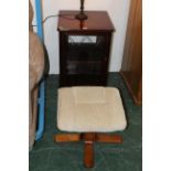 Glazed Hi-fi cabinet and footstool