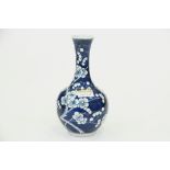 Chinese blue & white floral vase with Chinese mark to base,