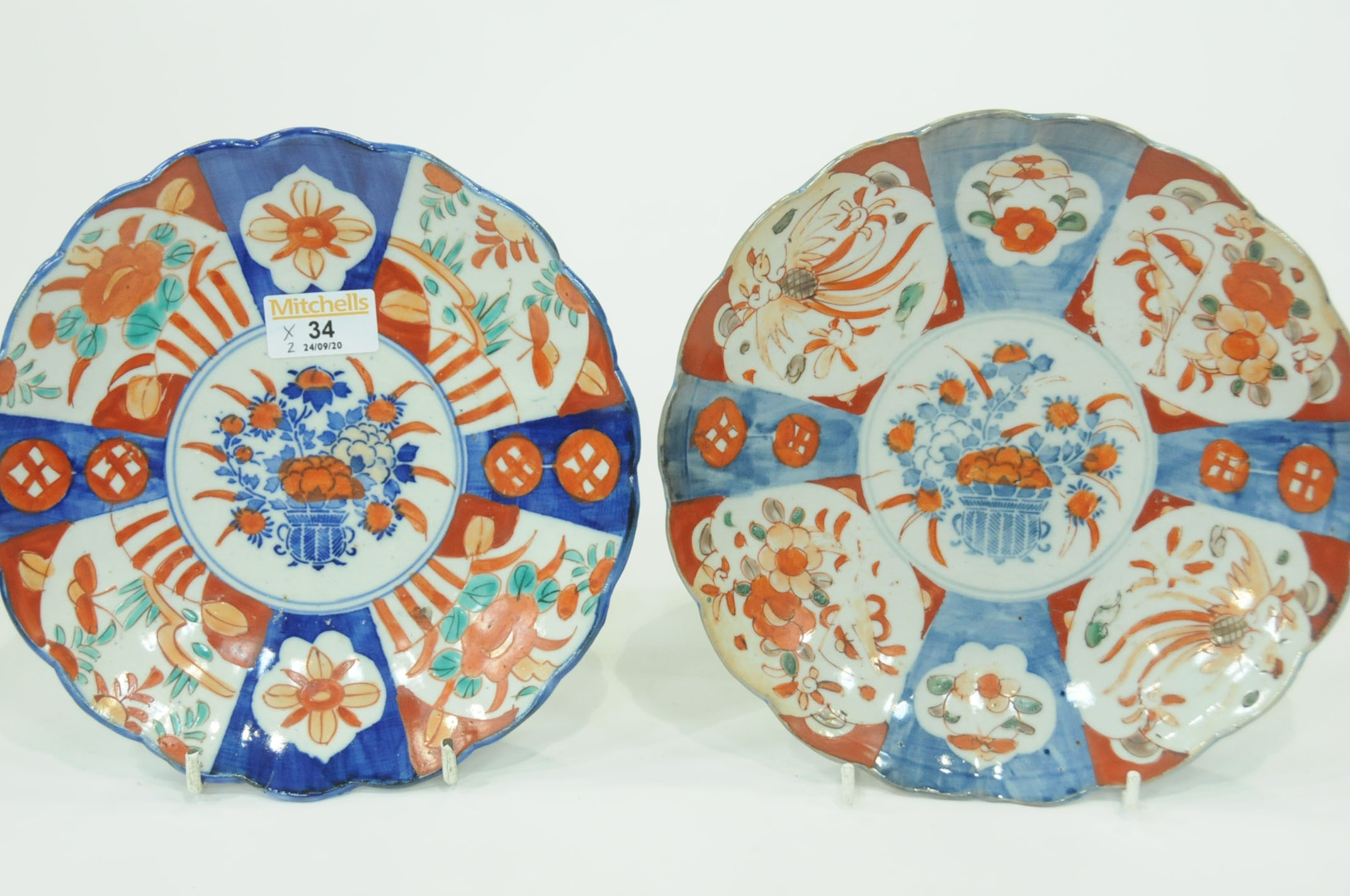 Two Imari plates,