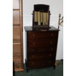 Stag 7 drawer chest of drawers and dressing table mirror