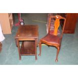 Queen Anne style dining chair and oak drop leaf table