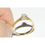 9 ct gold and diamond solitaire ring, size O, weight approx 2.