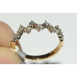 18 ct gold and diamond ring, size P, weight approx 2.