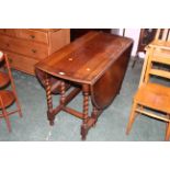 Oak gate leg table with barley twist supports