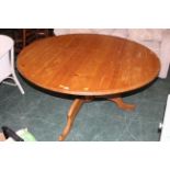 Circular pine dining table