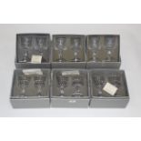 Six boxes of Orrefors red wine glasses