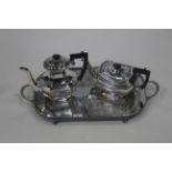 Three pieces of silver plate - coffee pot,