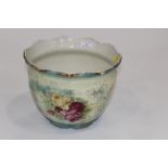 Floral painted jardiniere printed Belmont to the base