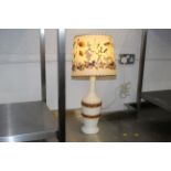 Studio Pottery table lamp with floral shade,