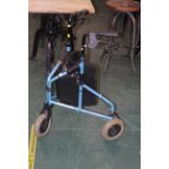 Folding blue walking aid