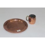 Tankard and Borrowdale hand beaten copper tray