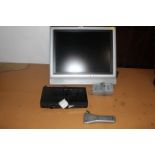 20" Sharp flat screen TV and box of digital receiver,