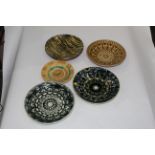 Five Studio Pottery plates, to include a Shorter & Son,